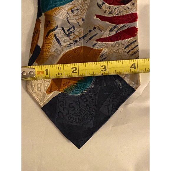 Tabasco Novelty Mens Silk Tie Made In USA With Colorful Hot Sauce Bottle Shrimp - Picture 6 of 6
